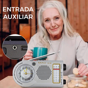 Altavoz Bluetooth Portátil Retro Vintage con Entrada Auxiliar y USB - Colores Surtidos - Product Image 5