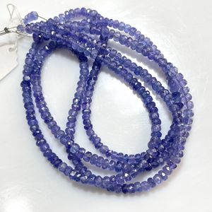 Vente en gros de perles en forme de rondelle à facettes en tanzanite perles de pierres précieuses bleues de haute qualité - Product Image 1