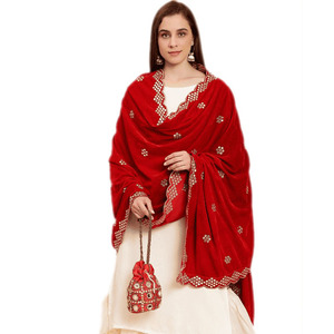 Của phụ nữ nhung dupattas gương làm việc thêu cutwork biên giới chất lượng cao đa chức năng thoáng khí giá cả cạnh tranh khăn choàng - Product Image 1