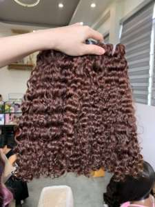 Peluca y mechones de cabello Remy con texturas rizadas euroasiáticas 100% cabello humano vietnamita sin procesar oferta al por mayor - Product Image 3