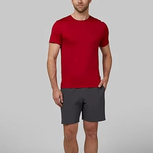 T-shirt de compression à manches courtes pour hommes, vêtements de sport respirants pour la course à pied, le football, l'équitation, 100% coton - Product Image 6