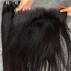 Extensiones de cabello de Color claro virgen 100% más vendidas, trama Frontal de onda Natural, cabello crudo de alta calidad de un donante - Product Image 4