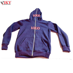 Custom Logo Full Zipper Men's Hoodie Autumn Season Made of Polyester/Cotton Plain Dyed - Product Image 3