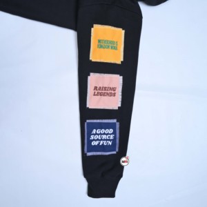 Sweat-shirt à capuche oversize unisexe en coton French Terry avec design patchwork, style décontracté pour l'automne et l'hiver, respirant, de la marque Cool Moms Club - Product Image 2