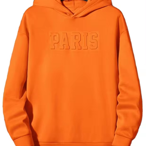 2025 Drop Shoulder 100% algodón en relieve Sudadera con capucha de alta calidad de talla grande suelta ajuste 3D letra en relieve sudaderas con capucha para hombres - Product Image 1