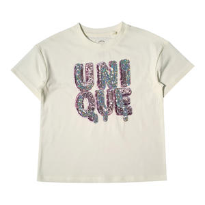 T-shirt de style décontracté pour filles, vêtements pour enfants du fabricant 100% coton blanc imprimé - Product Image 1