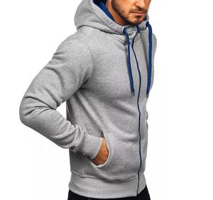 Jersey de hombre de lana de algodón 100% de peso pesado personalizado con capucha de manga larga de alta calidad con cremallera de invierno con antiarrugas personalizado - Product Image 2