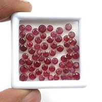 Pierre précieuse en rubis naturel, ronde, 2-10 mm, rubis taillé à facettes, pierre précieuse en rubis rouge pour la fabrication de bijoux