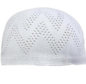 Casquettes élastiques musulmanes blanches personnalisées de haute qualité pour hommes, chapeaux vente en gros avec logo personnalisé blanc pour hommes, 2024 - Product Image 1
