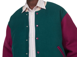 Wholesale Mens Best Quality Different Design With Solid Color Block Stylish Wool CollegeBaseballjacket for men DDP Shipping - Product Image 4