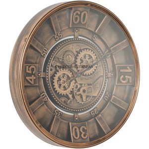 Round Shape Brass Antique Finished Unique Fancy Designer Prime Quality Metal Made <b>Wall</b> <b>Clock</b> Supplies From Indian Manufacturer - Product Image 1