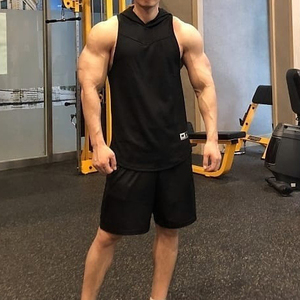 Fitness Sports Vest sudaderas con capucha para hombres de secado rápido transpirable estiramiento con capucha Casual baloncesto entrenamiento humedad Wicking moda - Product Image 4