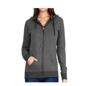 Meilleures ventes Sweat à capuche en coton avec fermeture éclair pour femmes pour l'hiver Sweat à capuche en tricot solide avec sérigraphie sur le devant - Product Image 5