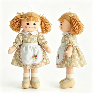 customized Soft Fabric Girl Plush Ornament,Mini Hanging Blonde Pigtail Rag <b>Doll</b>,Floral Dress Apron Cloth <b>Doll</b> Pendant - Product Image 6