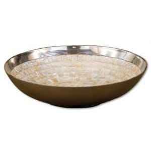 Cuenco para servir con patrón Floral moderno hecho a mano, técnica pulida con incrustaciones de hueso para cuenco para servir con patrón Floral moderno para acampar - Product Image 3