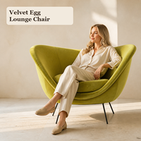 Fauteuil lounge en velours vert sur mesure avec dossier à oreilles, chaise d'appoint moderne rembourrée pour salon, chambre et hôtel