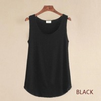 Camiseta sin mangas de algodón y fibra de bambú para mujer, talla grande, holgada, transpirable, de 180 g, ideal para el verano, informal.
