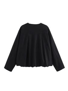 TRAF 2024 hiver femmes Varsity veste fermeture éclair décontracté recadrée à manches longues coupe-vent écologique coton brut vêtements d'extérieur - Product Image 2