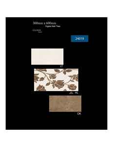 Carreaux muraux en céramique de qualité supérieure, style classique moderne, 300x600mm, pour salle de bain intérieure, surface brillante antibactérienne, effet décoratif - Product Image 2