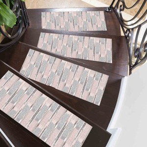 Pink And Gray Rug, Printed Rug, Ethnic Pattern, Modern, Anti-Slip,With Pile Soft Rug - Product Image 4