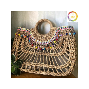 Sac fourre-tout en jacinthe d'eau à la mode pour femmes avec poignée souple matériau naturel léger et pratique - Product Image 6