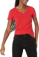 T-shirt pour femme 100 % coton, coupe ajustée, col en V, manches courtes, style décontracté d'été, couleur unie, respirant, vente en gros, fourni par l'usine