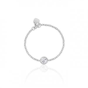 เครื่องประดับแบบสั่งทำแหวนโซ่แบบเรียบสีเหลืองทองสีขาวล้วนแหวนกรอบทรงกลมสำหรับผู้หญิงของขวัญวันเกิด - Product Image 1