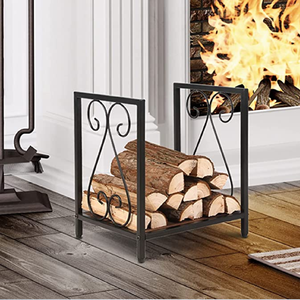 Porte-bois de cheminée en métal d'intérieur, élégant et de qualité supérieure, disponible à prix de gros. - Product Image 1