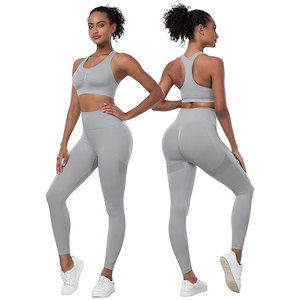 Hot Selling Custom Design Women's Yoga Set Drawstring Breathable <b>Cheap</b> Price Seamless Bra <b>Legging</b> Set Made Pakistan Solid - Product Image 4