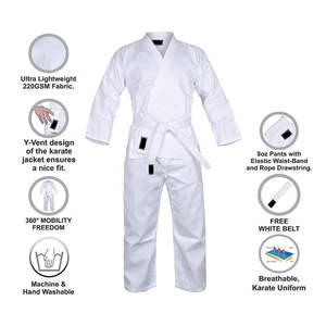 Ensemble de Kimono de Boxe Personnalisé en Gros avec Logo Imprimé en Sérigraphie, Léger, Écologique, 300g, Homme/Femme, Position du Logo sur le Devant, Karaté - Product Image 4