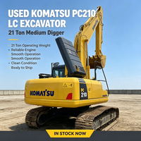 Excavatrice sur chenilles Komatsu PC210, 21 tonnes, excavatrice hydraulique moyenne, moteur SAA6D107, excavatrice de construction japonaise d'occasion