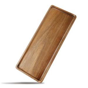 Elegante bandeja de madera para servir con forma ovalada y acabado negro utilizada para uso doméstico de mesa de lujo - Product Image 3