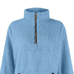 Suéter de Forro Polar Sherpa Tejido para Invierno, para Mujer, Talla Grande, Cuello Alto, Logotipo Frontal, Ecológico, Color Personalizado, Suave - Product Image 4
