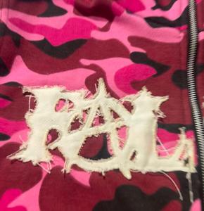 Tansy Industry Camo Fleece Sweat à capuche zippé avec logo brodé en détresse Saison d'hiver Impression en relief Prix bas - Product Image 2