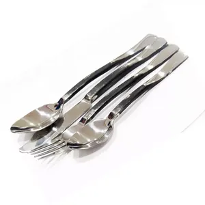 Handmade Tabletop Flatware Set Vàng PVD tráng thiết kế hấp dẫn với 5 dĩa thìa dao mới nhất đến Bạc - Product Image 3