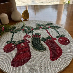 Sous-verres en perles de verre faits à la main-Sous-verres portables classiques avec support en polyester (4x4 pouces) pour l'église et les cadeaux religieux - Product Image 3