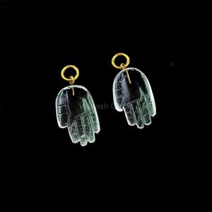 Natural <b>Crystal</b> Quartz Hand Carved Gemstone Briolette Charms 925 Sterling Silver Jewelry Gold Plated <b>Pendant</b> Charm For Necklace - Product Image 6