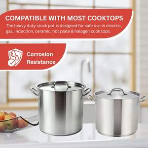 Wholesale Classic Stainless Steel Cooking Pot Heavy Weight Thick Rim Stock Pot Double <b>Ears</b> Handle Multi-Layer Base Restaurants - Product Image 2