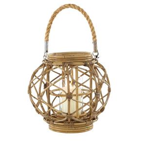 Logotipo personalizado grande blanco cilindro forma ratán colgante rústico nueva casa decoración linterna natural tejido diseño madera otro - Product Image 3