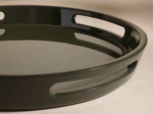 Plateau rond en laque, plateau de service décoratif, plateau de table basse pour la maison, la cuisine, la salle à manger, pour la décoration de table à la maison - Product Image 3