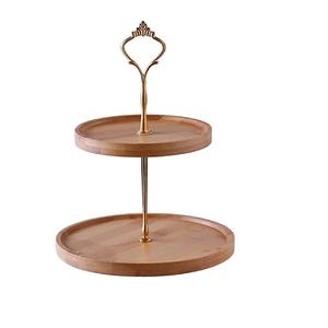 Export Quality Wood Cake <b>Stand</b> Luxury Tea Wedding Party 2 Tier Serving <b>Cupcake</b> Platter Wood Cake <b>Stand</b> for Selling - Product Image 3