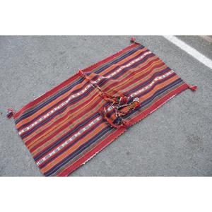 พรมวินเทจตุรกีขนาดเล็ก 2.4x4.8 ฟุต สีแดงน้ำเงินลายตะวันตกเฉียงใต้ - Product Image 2