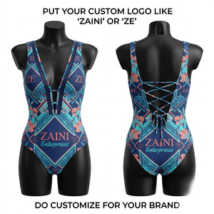 Bikini femme en polyester 220 GSM de qualité supérieure, taille haute, décolleté plongeant, soutien-gorge triangle, rembourrage amovible, réversible, personnalisable - Product Image 1