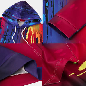 Sweat à capuche d'hiver personnalisé pour homme, en polaire imperméable, pour la peinture au néon bleue, pull-over |   Vêtements de sport en sublimation, vente en gros - Product Image 3