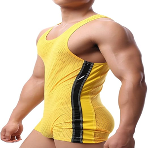 Singlet de Lucha Libre Personalizado al por Mayor - Spandex/Poliéster Elástico de Secado Rápido, Ligero, con Logotipo Frontal, Nuevo - Product Image 1