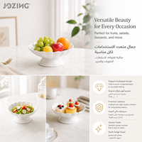 Bol à fruits sur piédestal en porcelaine blanche JOZING, écologique, 5,9 pouces, stock en liquidation, prix imbattable en gros, directement de l'usine