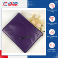 Porte-documents en cuir à 4 anneaux personnalisé, format A4, papeterie de bureau avec options de logo et de design personnalisés
