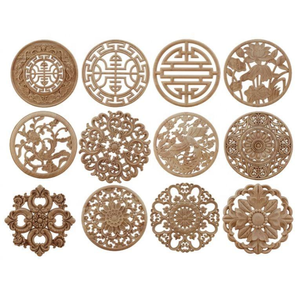 Applique en bois sculpté, en bois massif, pour la décoration de meubles, ornement en bois vintage, applique décorative, décoration intérieure classique - Product Image 3