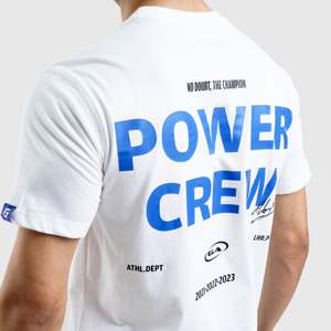 เสื้อยืดคอกลม RF Power Stylish สีขาว ผ้าเจอร์ซีย์คอตตอน 100% พิมพ์ลายสกรีนแบบเรียบ พร้อมป้ายกำกับแบบกำหนดเอง - Product Image 6
