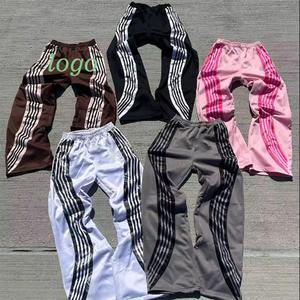 Pantalones Deportivos de Hombre, Estilo Jogger, Cintura Alta, Acampanados, 100% Algodón, con Rayas y Logotipo Personalizado - Product Image 1